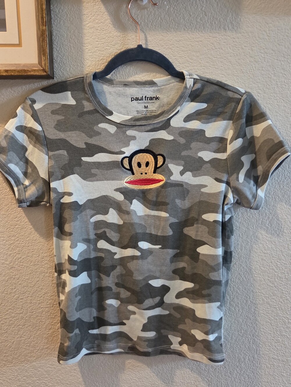 Paul Frank Grey Camo Julius Patch Short Sleeve Tee